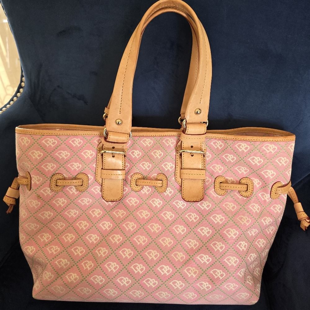 Dooney & Bourke Pink and Tan Tote Bag